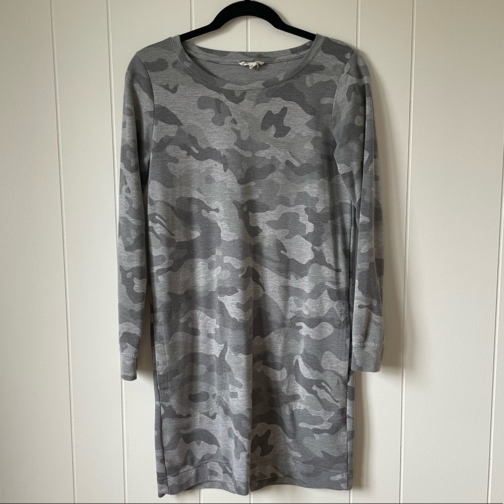 Womens Casual Grey Camouflage Dress XS